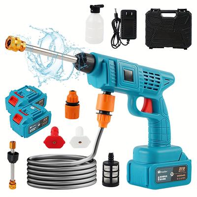 TEMU Goxaeee 300w Cordless Pressure Washer With Rechargeable 18650 Lithium Battery, Self-priming & Tap Water Inlet, Portable Design For Car, Fence, Floor Cleaning & Irrigation Image