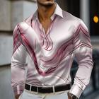 Per uomo Marmo Arte liquida astratta Camicia in raso Camicia elegante Manica Lunga Moda Casual Vacanza Ferie Estate Primavera Autunno Collo ripiegato Camicie con Colletto Stampa 3D Camicie con bottoni