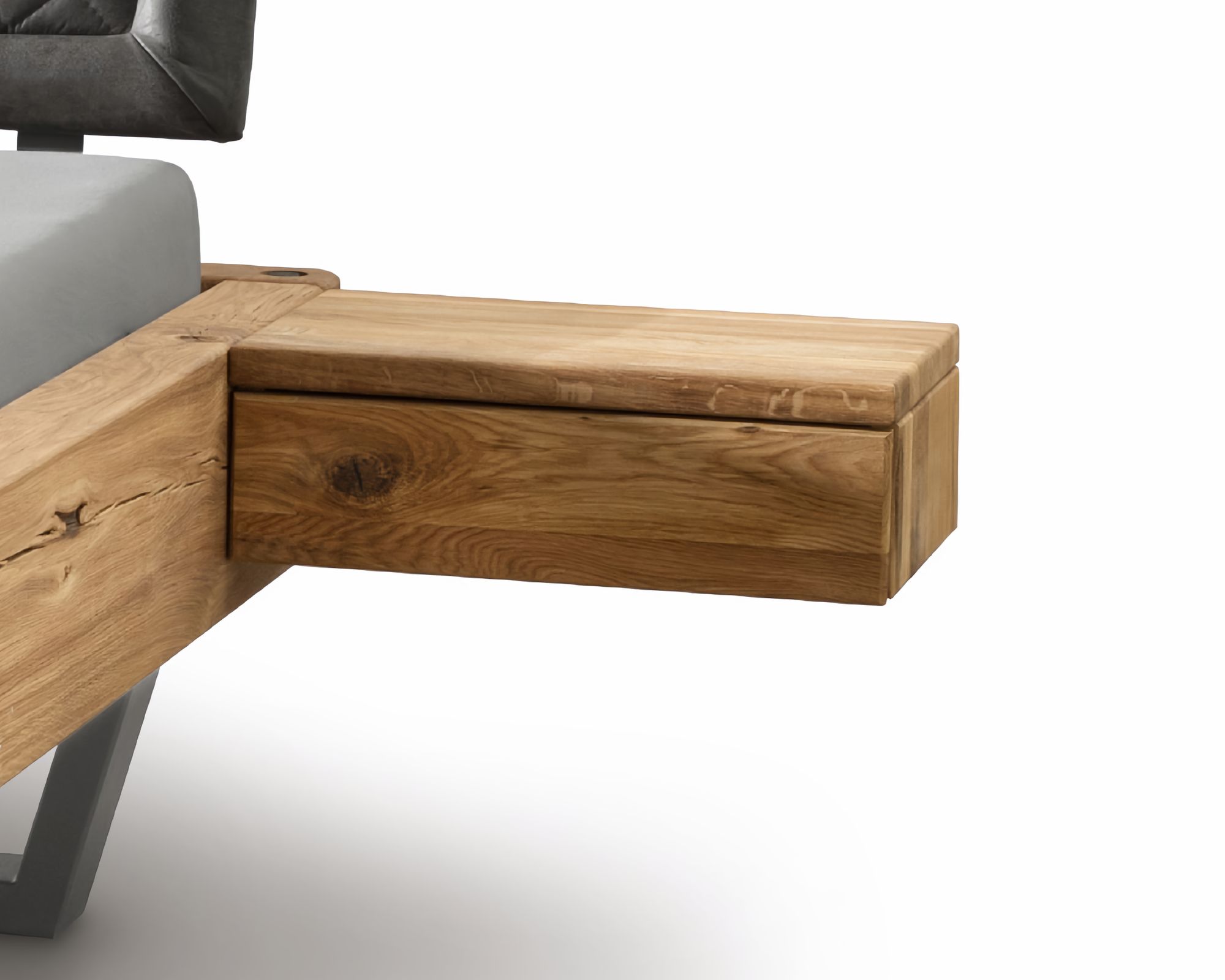 Massivholz »Montreal« Wildeiche Hängenachtkommode mit Schublade – erhältlich in 2 Ausführungen Image