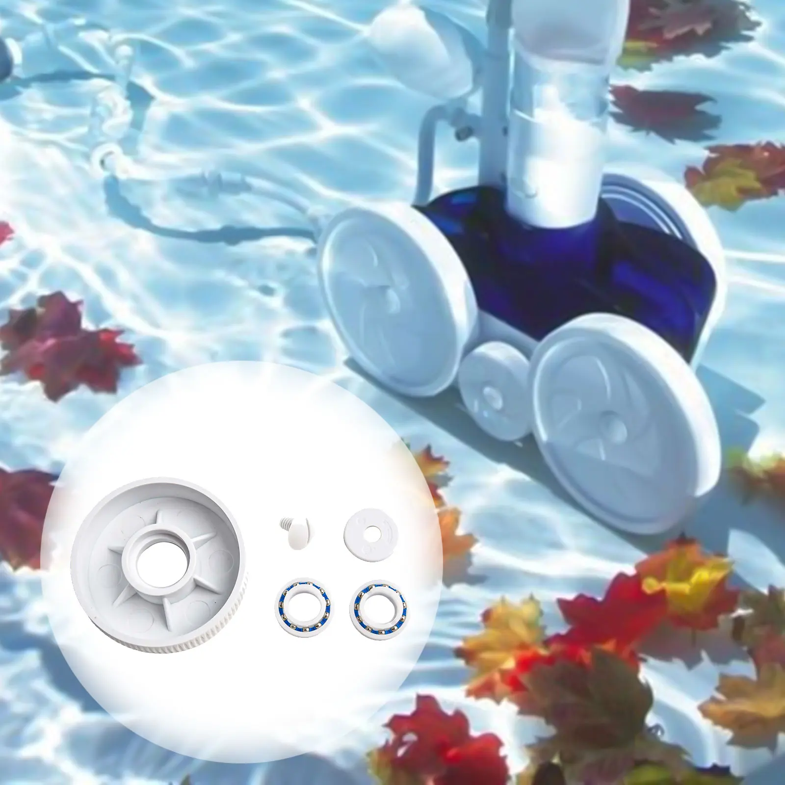 1 Set Pool Reiniger Rad Set Teile Für Polaris 280 & 180 Ohrringe Rad Kugellager Schwimmbad Reinigung Werkzeuge Image