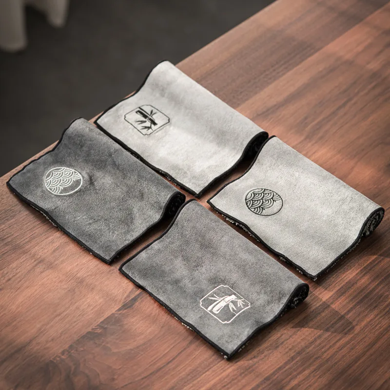 Wasser Absorption Geschirr Handtuch Tee Tuch Verdickte Kaffee Tisch Tuch Zen Teegeschirr Handtuch Baumwolle Leinen Lappen Pad Tee Tisch Zubehör Image