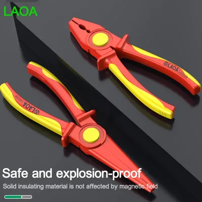 LAOA Solid insulated plastic pliers 1000V high voltage resistant non-slip handle insulated wire pliers needle-nose pliers