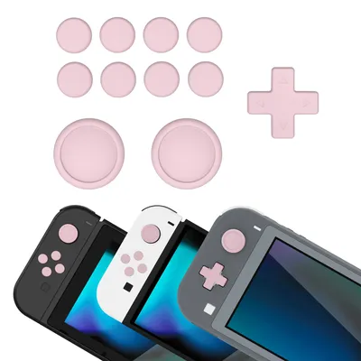 PlayVital Silikon-Kreuz-D-Pad-Tastenabdeckungen und Daumengriff-Zubehör-Set für Nintendo Switch/Nintendo Switch OLED/Switch Lite