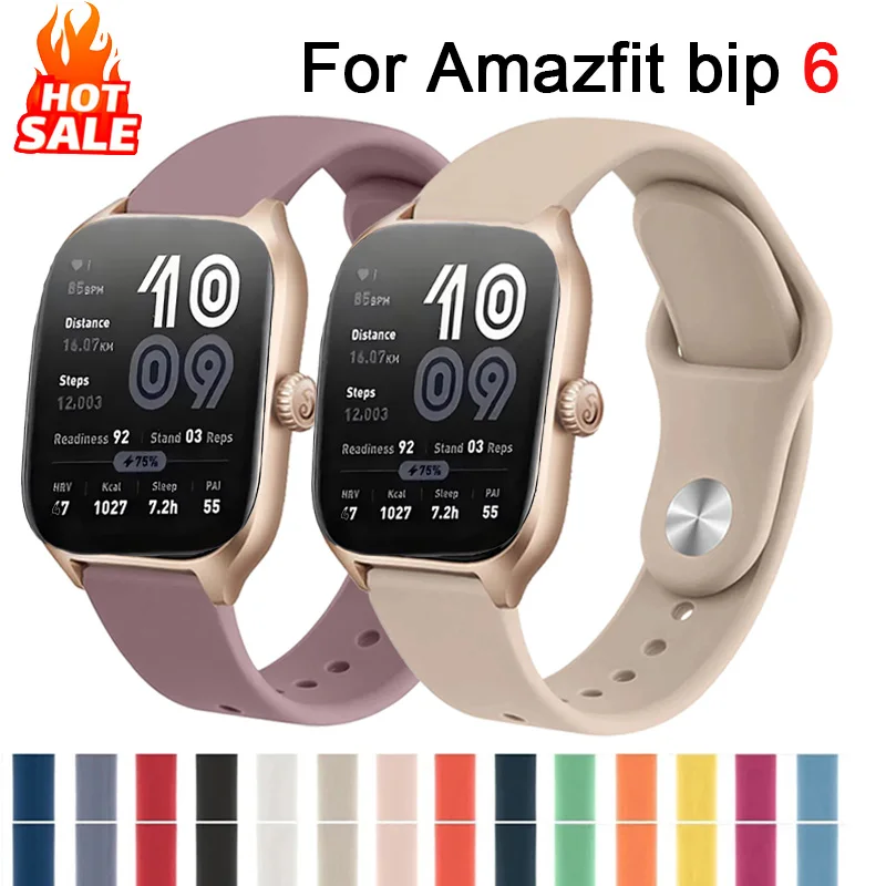 20mm/22mm Uhrenarmband für Amazfit GTS/2/2e/GTS2 Mini/GTR 42mm/47mm/GTR2/2e/stratos3 Sport Silikonarmband Amazfit Bip 6 5 Armband Image