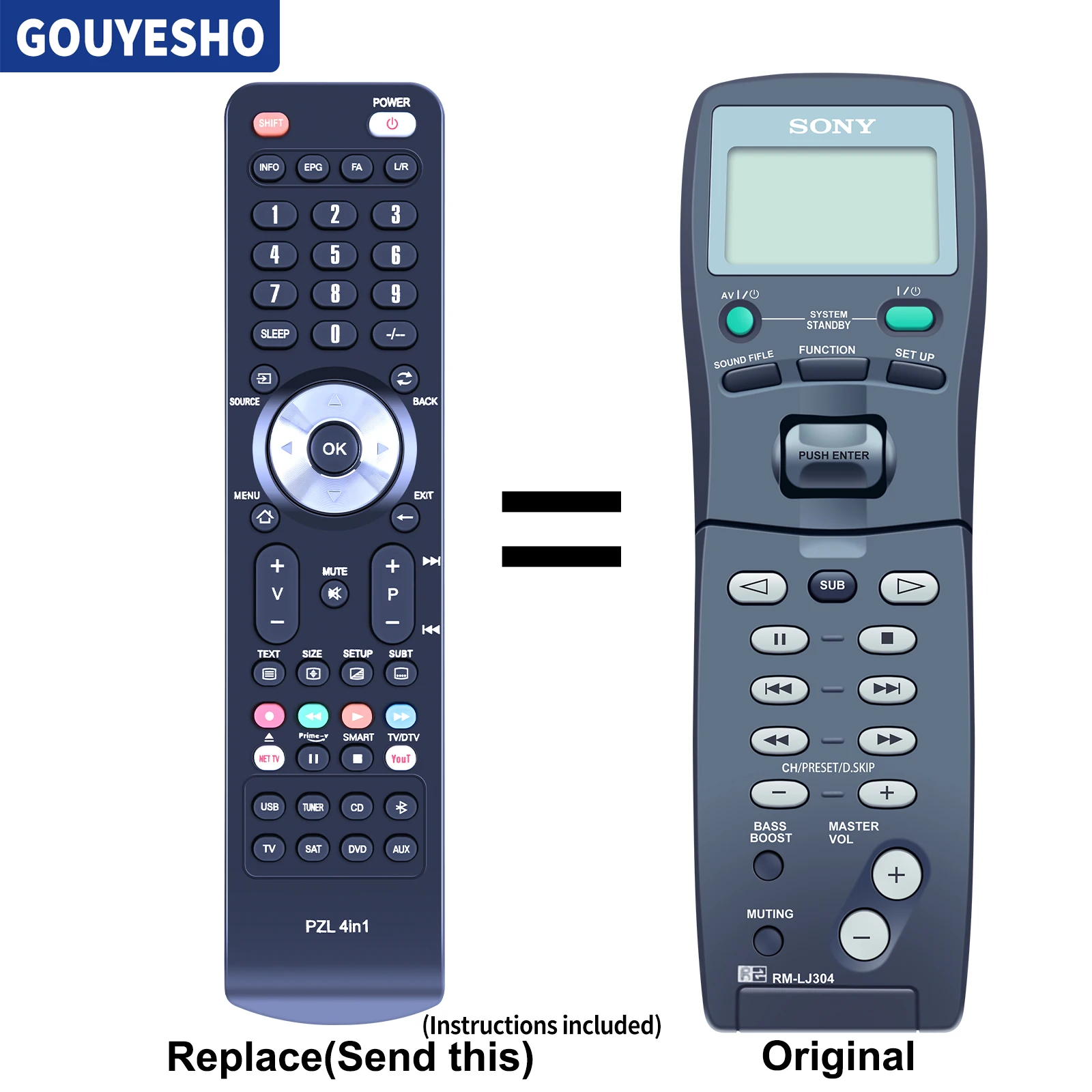 Neue Fernbedienung für Sony AV/Stereo-Receiver RM-LJ304 RM-LJ30 SONY STR-DB925 STR-DB930 STR-DB940 STR-DB940QS Image