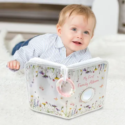 Baby-Fotoalbum mit Haken, Spiegel, Fotoalbum für die erste Familie für Neugeborene für Babys, hält Image