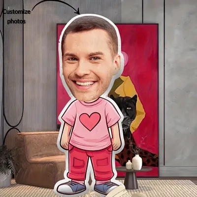 Maßgeschneidertes Fotokissen mit weichem Polyester-Plüsch-Dekorationskissen, mit personalisiertem „I Love You“-Design Image