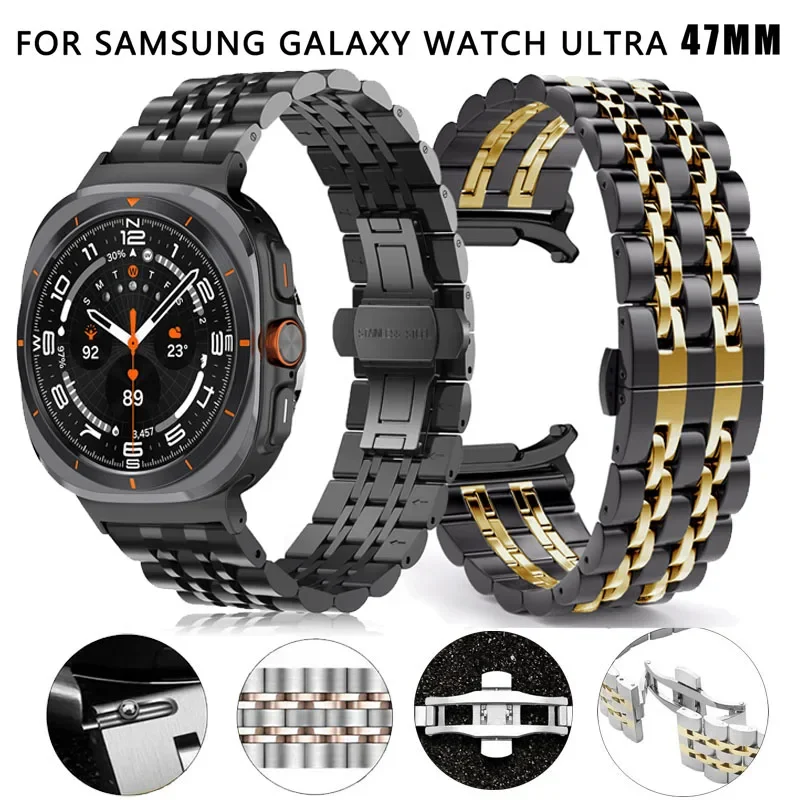 Edelstahlarmband für Samsung Galaxy Watch Ultra 47 mm, Metallarmband ohne Lücken für Samsung Galaxy Watch 7 Ultra 47 mm Correa Image