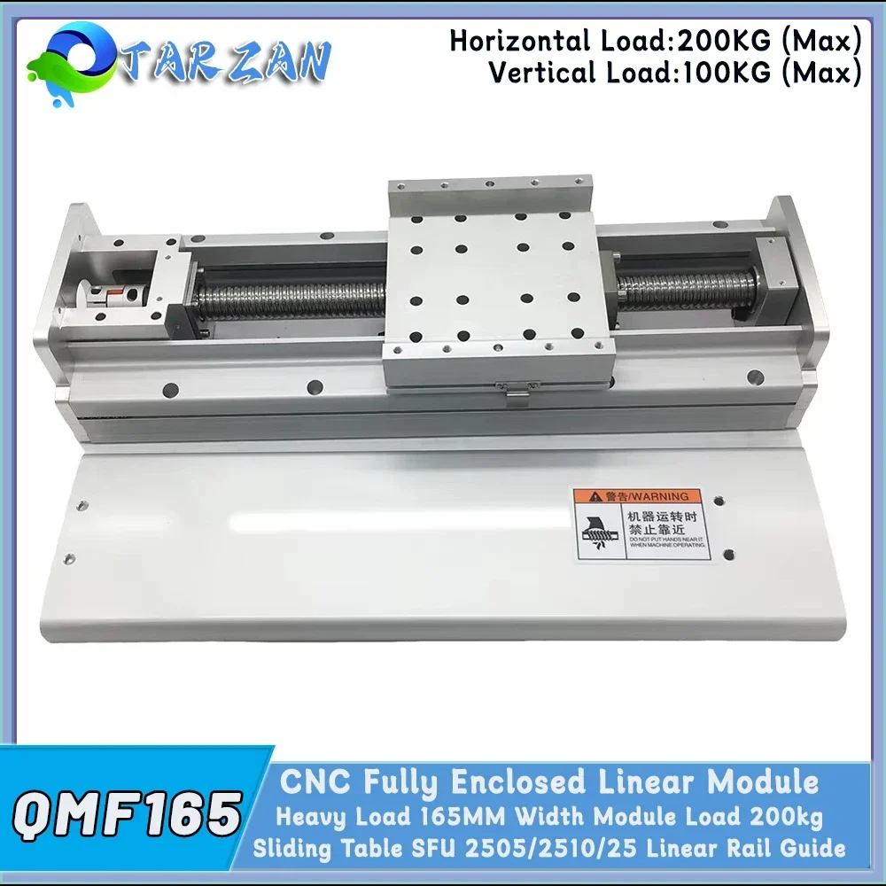 Schwere Last, 165 mm Breite, vollständig geschlossener Linearantrieb, 4 Stück, EGH20CA Schieberkugelumlaufspindel, SFU2505/2510, Schiebetisch, 200 kg, XYZ-Achse, CNC