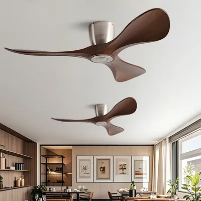 42 52Inch Low Floor Ceiling Fan 3 thickening Blades DC Motor Electric fan with Remote Control Support 110-240V For Terrace