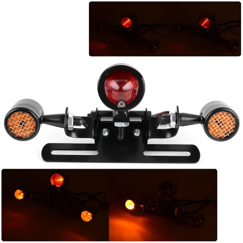Support de cadre de feu LED de plaque d'immatriculation de moto universel, support de clignotant arrière, accessoire de montage pour Harley Honda