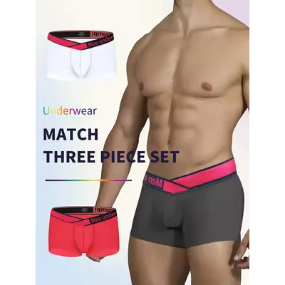 Männer Boxer V Niedrige Taille Transparent Ultra-dünne Eis seide Männer Unterwäsche Sport Atmungsaktive Sexy U konvexen Mann Boxershorts badehose Image