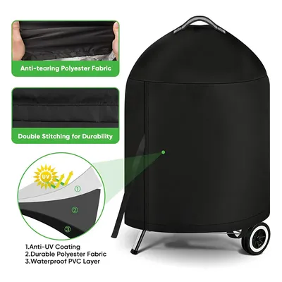 26.5x36 inch Charcoal Grill Cover For The Weber Grill-gas BBQ Lid With Top Hook And Loop,Waterproof And UV Resistant BBQ Cover