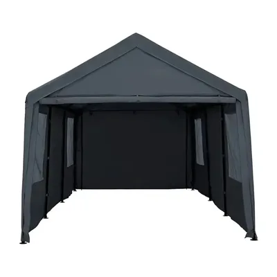 NOWENSOL Carport Top 10x20ft Heavy Duty mit abnehmbaren Seitenwänden und Türen Tragbarer Autoanschluss Garage Outdoor Camping Unterschlupf