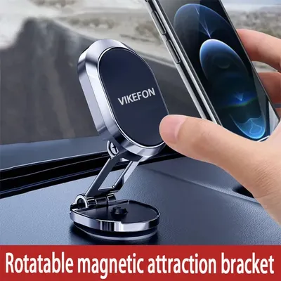 VIKEFON1080 ° Rotation faltbarer magnetischer Auto-Telefonhalter Universal Air Vent Mount GPS für iPhone Samsung im Auto Telefonständer