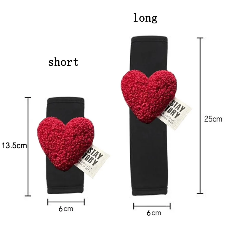 1/2pc Nette Retro Rotes Herz Auto Sitz Gürtel Abdeckung Eis Seide Schulter Pad Harness Kissen Auto Schutz fahrzeug Sicherheit Zubehör Image