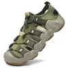 Outdoor Männliche Strand Schuhe Anti-kollision Kappe Mann Sandalen 2025, Neue Roma Wohnungen Vintage Stil Männer Sommer Schuhe Leder männer Sandalen
