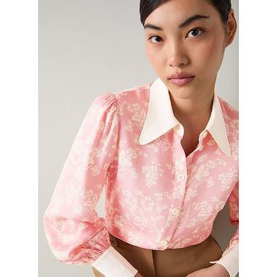 Sonya Pink Ivory Floral Print Blouse, Pink