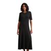 Maxikleid MARC O'POLO, Damen, Gr. XL, N-Gr, schwarz, Jersey, Obermaterial: 66% Lyocell, 32% Baumwolle, 2% Elasthan, casual, regular fit ca. Mitte Wade, Rundhals, Halbarm, Kleider, in feiner Ripp-Qualität, schlicht, zeitlos, Rock in A-Linie