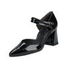 Pumps PAUL GREEN "Paul Green Pumps Lederimitat", Damen, Gr. 38,5, schwarz (schwarz lack), Lederimitat, casual, Schuhe