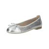 Ballerina CAPRICE "Caprice Ballerinas Leder", Damen, Gr. 40, silber, Leder, casual, Schuhe