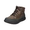Schnürstiefelette CLARKS "Clarks Stiefelette Leder/Synthetik", Herren, Gr. 43, schwarz (braun, schwarz), Leder, Synthetik, casual, Schuhe