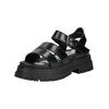 Riemchensandale BUFFALO "Buffalo Sandalen Lederimitat", Damen, Gr. 41, schwarz, Lederimitat, casual, Schuhe