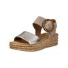 Keilsandalette GABOR "Gabor Sandalen Leder", Damen, Gr. 40, braun (beige, braun), Leder, casual, Schuhe