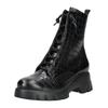 Schnürstiefelette PAUL GREEN "Paul Green Stiefelette Glattleder", Damen, Gr. 38, croco schwarz, Glattleder, casual, Schuhe