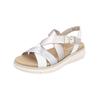 Riemchensandale REMONTE "Remonte Sandalen Leder", Damen, Gr. 41, weiß (weiß, gold), Leder, casual, Schuhe