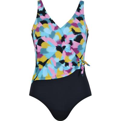 Badeanzug NATURANA, Damen, Gr. 48, Cup E, schwarz multicolor, Polyamid, Elasthan, gemustert, unifarben, mehrfarbig, feminin, Badeanzüge, Figurformender Badeanzug mit integrierten Cups für optimalen Halt. Image
