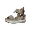 Keilsandalette NERO GIARDINI "Nero Giardini Sandalen Lederimitat/Textil", Damen, Gr. 35, braun (bronze), Lederimitat, Textil, casual, Schuhe