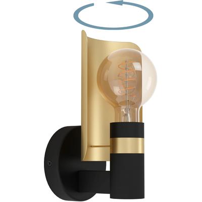 EGLO Deckenleuchte "HAYES", gold (schwarz, goldfarben), H:22,50cm L:12,00cm, Lampen, Deckenleuchte in schwarz und gold aus Stahl - exkl. E27 - 40W, Wandleuchte Image
