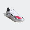 Fußballschuh ADIDAS PERFORMANCE "F50 MESSI LEAGUE KIDS TF", Gr. 33, cloud weiß, lucid rot, silber metallic, Synthetik, sportlich, Schuhe, geeignet für harte Untergründe Asche und Kunstrasen