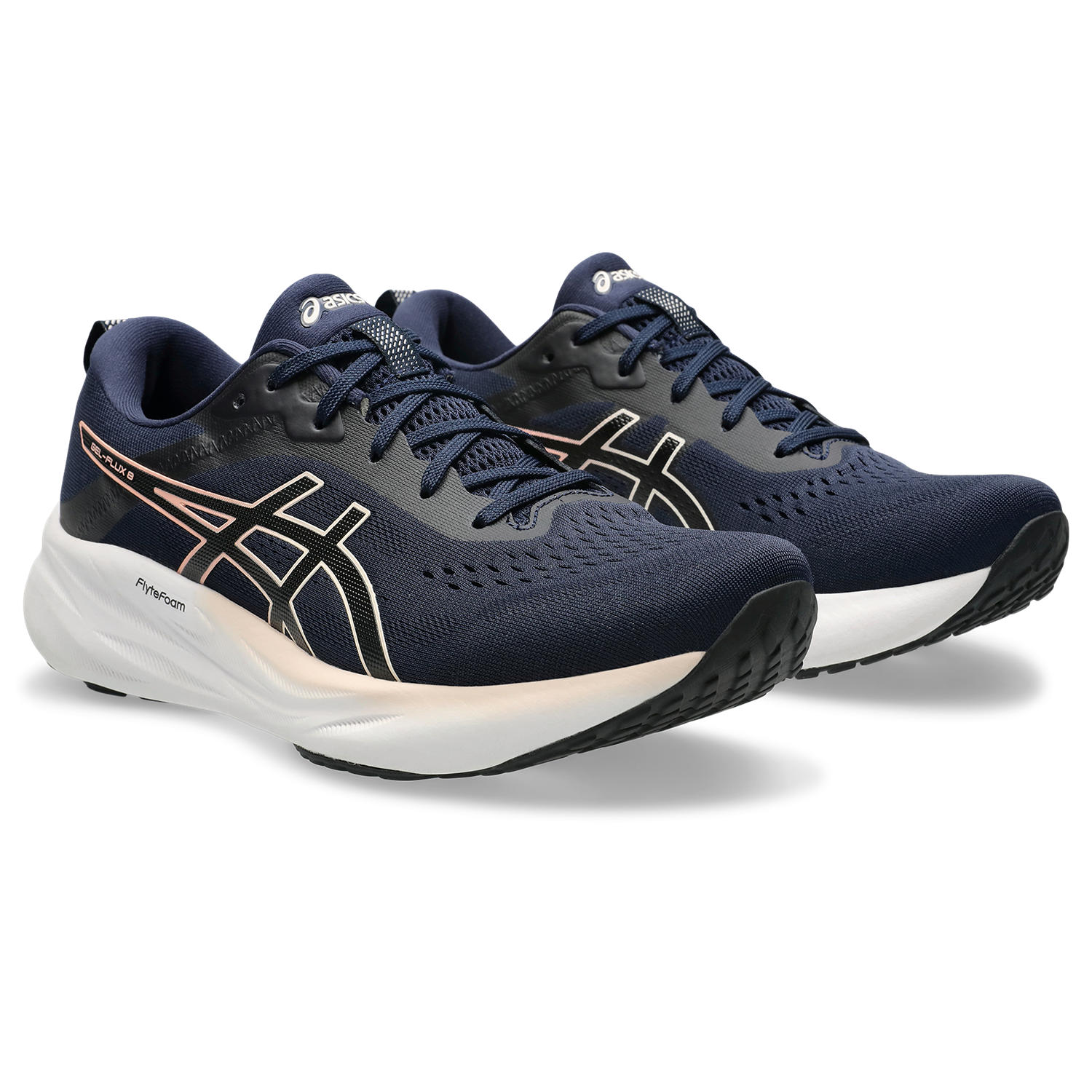 Laufschuh ASICS "GEL-FLUX 8", Damen, Gr. 41,5, midnight, schwarz, Textil, Schuhe Laufschuh