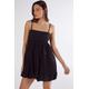 Nastygal Womens Broderie Puffball Strappy Mini Dress - Black Cotton - Size 10 UK | Nastygal Sale | Discount Designer Brands