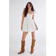 Nastygal Womens Broderie Puffball Strappy Mini Dress - White Cotton - Size 8 UK | Nastygal Sale | Discount Designer Brands