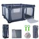 Foldable Baby Playpen 50"X50",Play Pen for Babies and Toddlers, Portable Playpen, Kids Collapsible Play Pen, Indoor & Outdoor Baby Fence with Visible Mesh,Safety Area Travel Play Yard with mat (Grey)