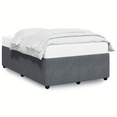 TEMU Bed Frame Without Mattress Dark Grey 120x200 Cm Velvet Bed Bed Frame Easy Storage Space Image