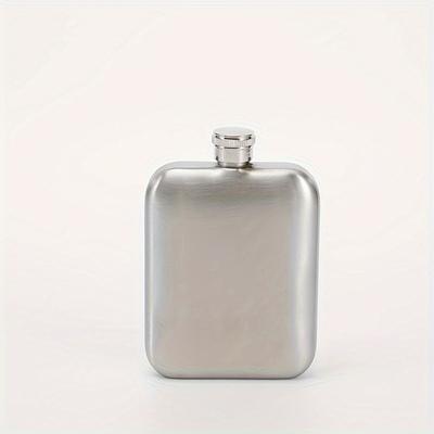 TEMU 6oz Stainless Steel - Portable & Lightweight, Polished Finish, Ideal For Outdoor Use, Perfect Gift For Halloween, Christmas, Father's Day Image