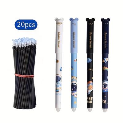 TEMU 24pcs Cartoon Panda Gel Ink Pens, Erasable Rollerball Fine Point Writing Set For Students & Office Stationery Image