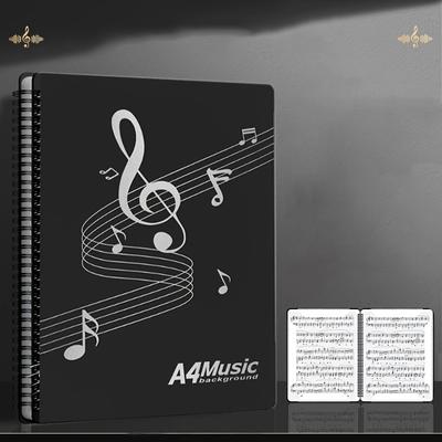 TEMU A4 Music Sheet Holder Clip - 40-page Flip Piano Sheet Music Stand, Durable Pp Paper, File Organizer For Beginners, Choirs, Bands, Performances - Assorted Colors