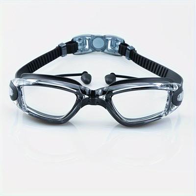 TEMU Adult Swimming Goggles, Waterproof And Swimming Goggles For Men And Women, With Earplugs, Silicone Pc Lenses, Transparent Lenses For Swimming Pool Use