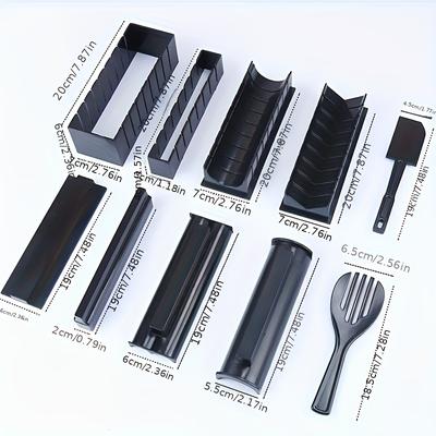 TEMU 10pcs Sushi Making Kit, Plastic Diy Sushi Tool Set With Rice Mold, Seaweed Press Machine, Cutting Machine, Homemade Sushi Rolls, And Non Electric Sushi Shaped Driver Combination Image