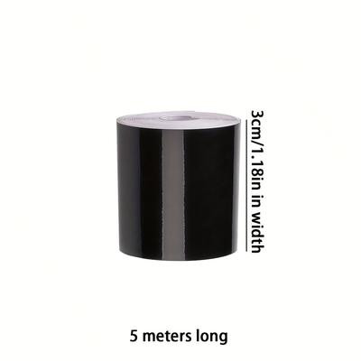 TEMU 3/5/7/10cm * 500cm Vinyl Wrapping Tape, Self-adhesive Universal Chrome Detailing Sticker, Window Decoration Film Tape For Car Interior, Hood, Roof Image