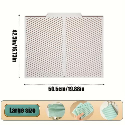TEMU Tapette de Vaisselle en Silicone - Légère, Pliable, Résistante à la Chaleur, Antidérapante pour Évier de Cuisine avec Bordures Surélevées, Parfaite pour Sécher les Théières et Tasses, 1 Pièce