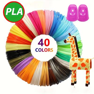 TEMU 40 Color 3d Pen Pla Filament, Suitable For 3d Printing Pens, Diameter 1.75mm, Each Color 118.11 Inches, Total 4724.5 Inches, Random Colors