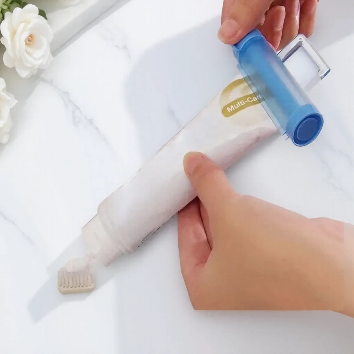 Mehrzweck Rolling Tube Squeezer Zahnpasta Spender Halter Dental Creme Badezimmer Manuelle Spritze Pistole Image