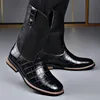 Britischer Stil Herrenmode Westernstiefel Slip-on-Schuhe aus echtem Leder Vintage Cowboy High Boot