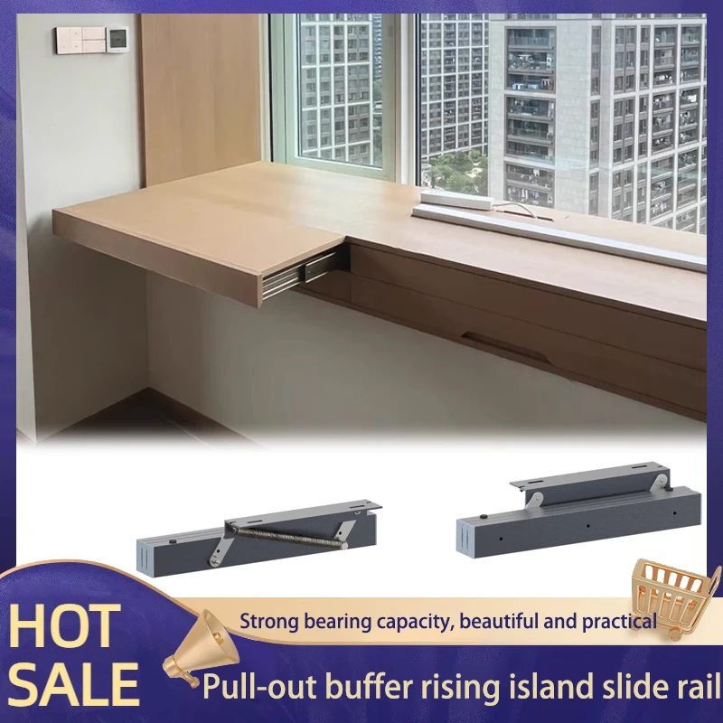 Yanbian Esstisch, Hebeschreibtisch, unsichtbare Führungsschiene, anhebbarer Teleskop-Klapp-Esstisch, Schreibtisch, ausziehbare Slide-Hardware Image